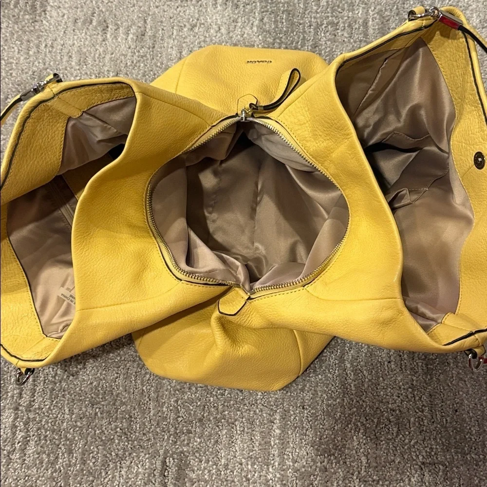 Coach Vintage Madison Phoebe Butter Yellow Leather Shoulder Tote Bag Boho